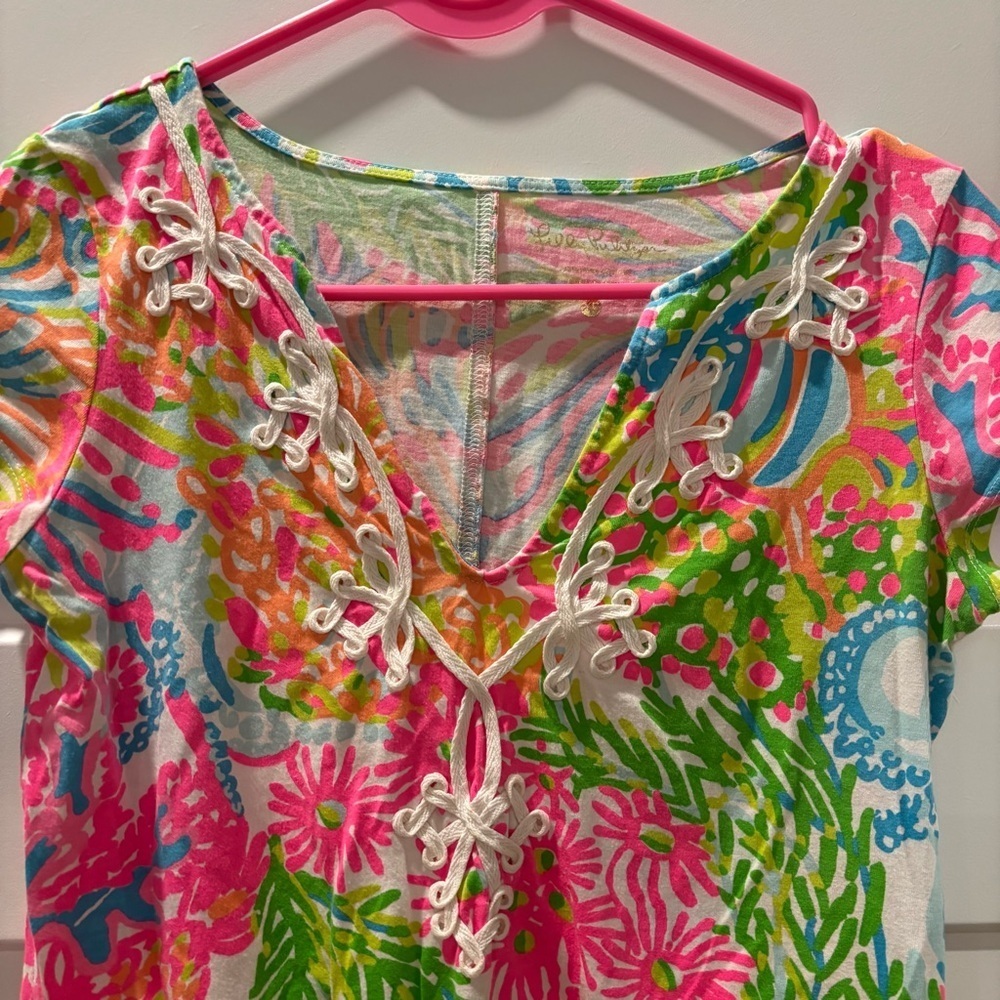 Lilly Pulitzer Brewster Dress Lovers Coral - Picture 3 of 5